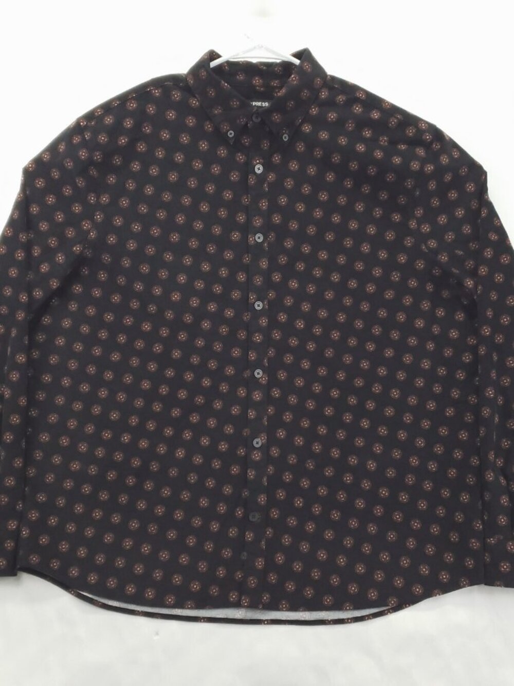 Express Shirt Mens XL Black Corduroy Stretch Long Sleeve Classic Button-Down